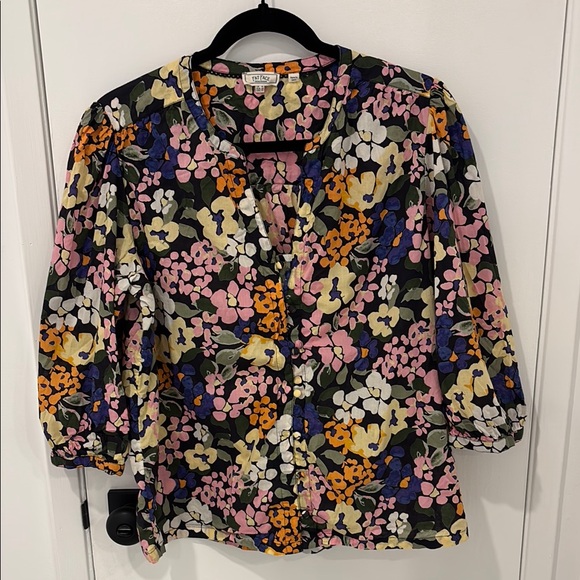 Fat Face Floral Blouse - Pink, Orange, Blue, White - Size 12 - Picture 1 of 4